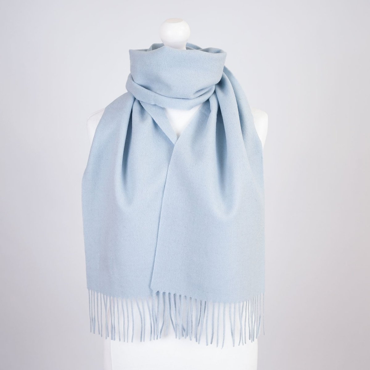Edinburgh 100% Lambswool Scarf – Premium Soft Wool Wrap - Saxe Blue - Heritage Of Scotland -