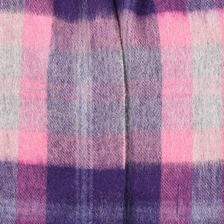 Edinburgh 100% Lambswool Scarf – Premium Soft Wool Wrap - Scarf Baird Check Fuschia - Heritage Of Scotland -