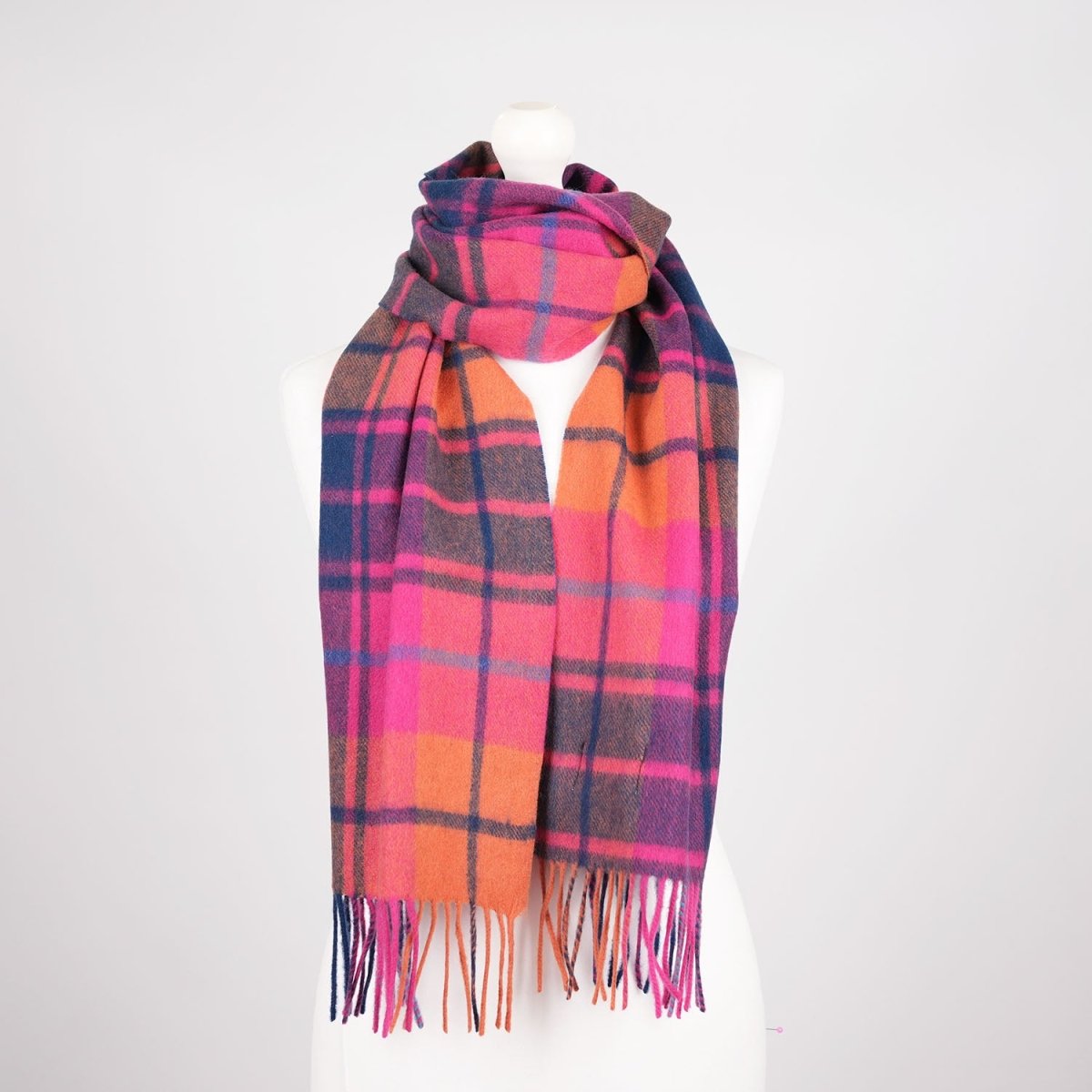 Edinburgh 100% Lambswool Scarf – Premium Soft Wool Wrap - Scarf Mill Check Jazz - Heritage Of Scotland -