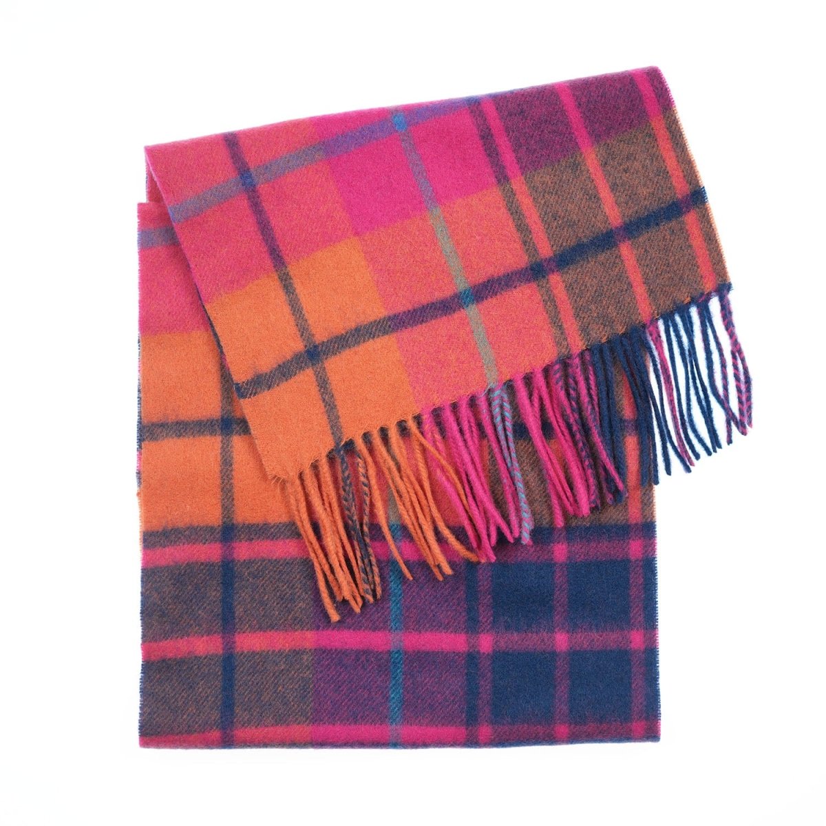 Edinburgh 100% Lambswool Scarf – Premium Soft Wool Wrap - Scarf Mill Check Jazz - Heritage Of Scotland -