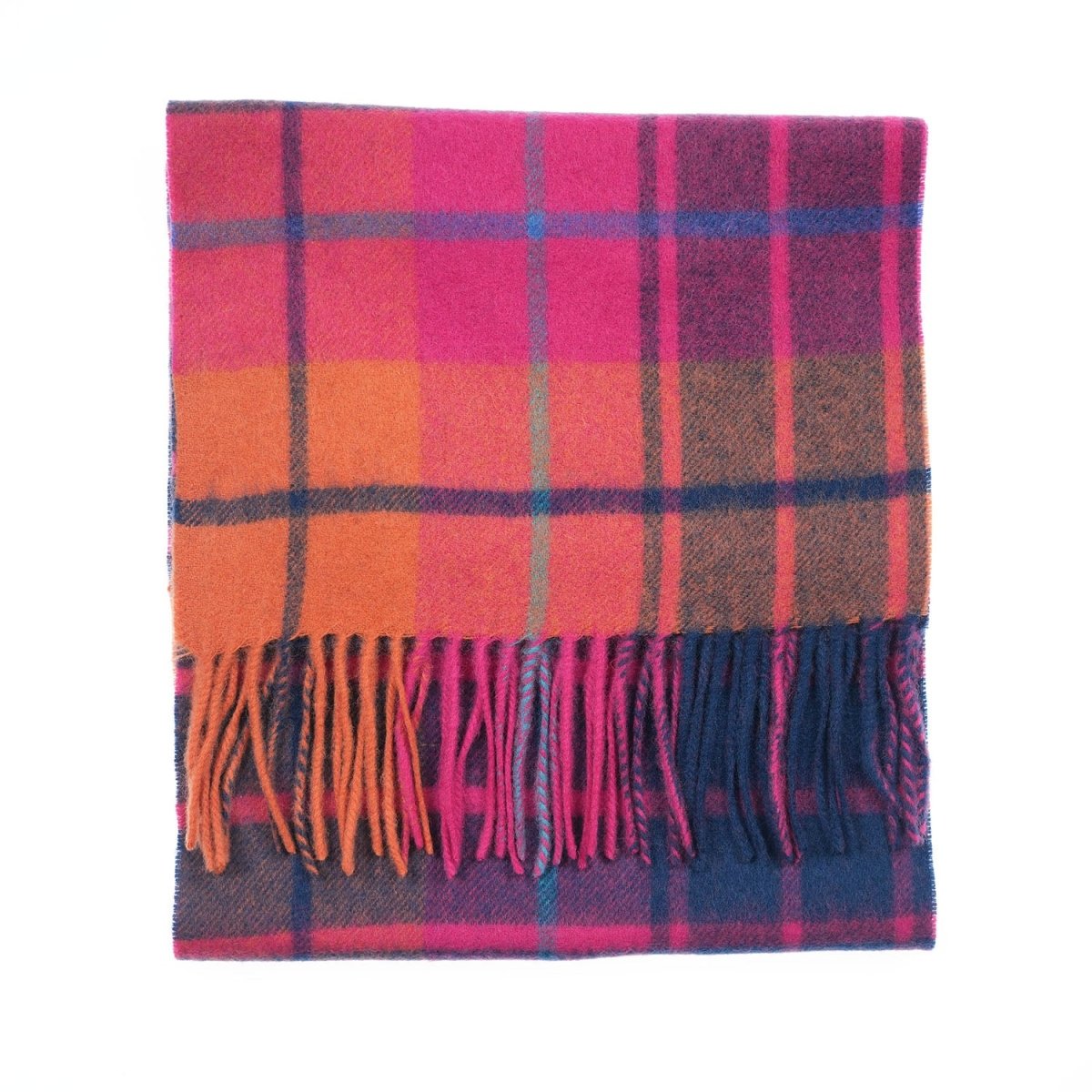 Edinburgh 100% Lambswool Scarf – Premium Soft Wool Wrap - Scarf Mill Check Jazz - Heritage Of Scotland -