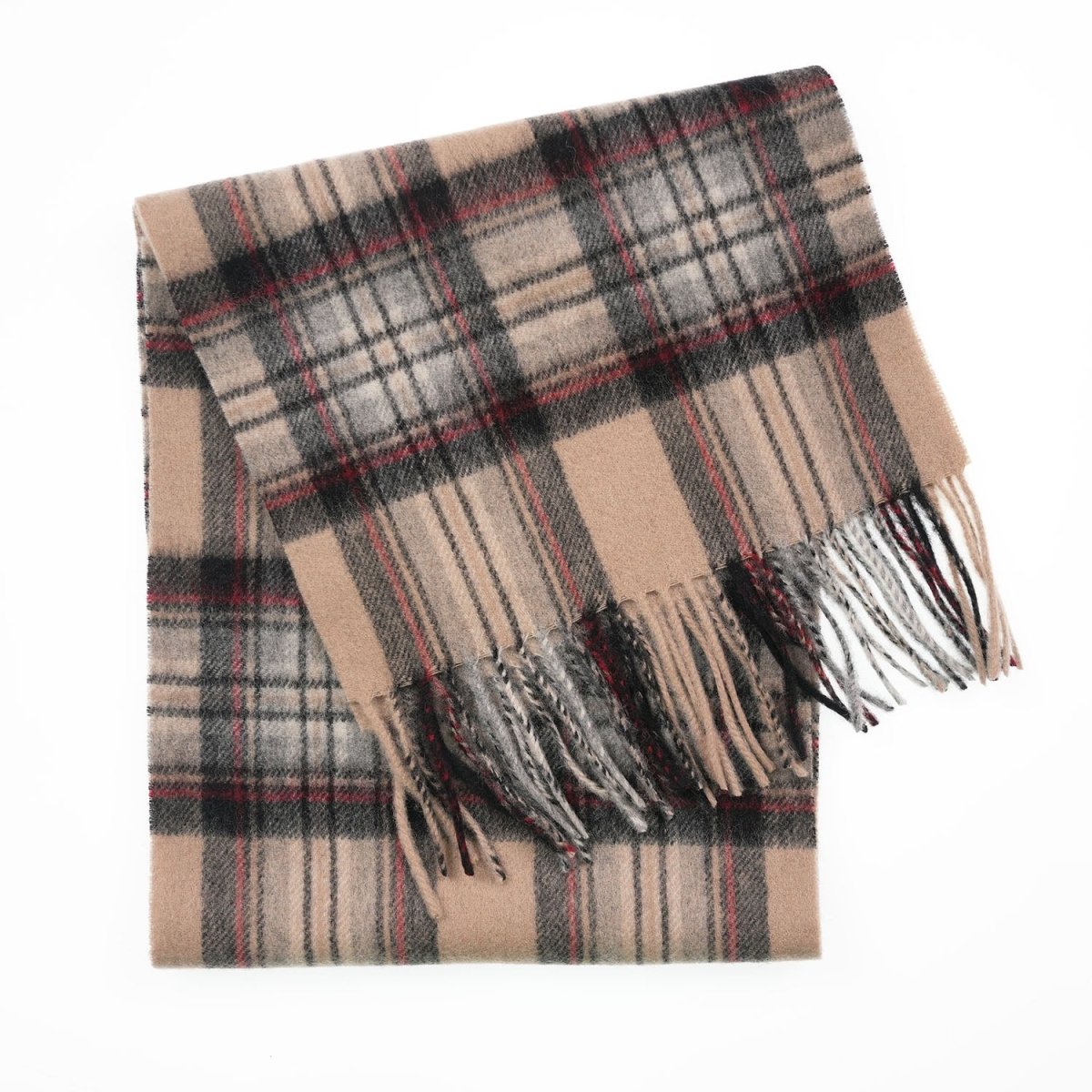 Edinburgh 100% Lambswool Scarf – Premium Soft Wool Wrap - Stewart Camel - Heritage Of Scotland -