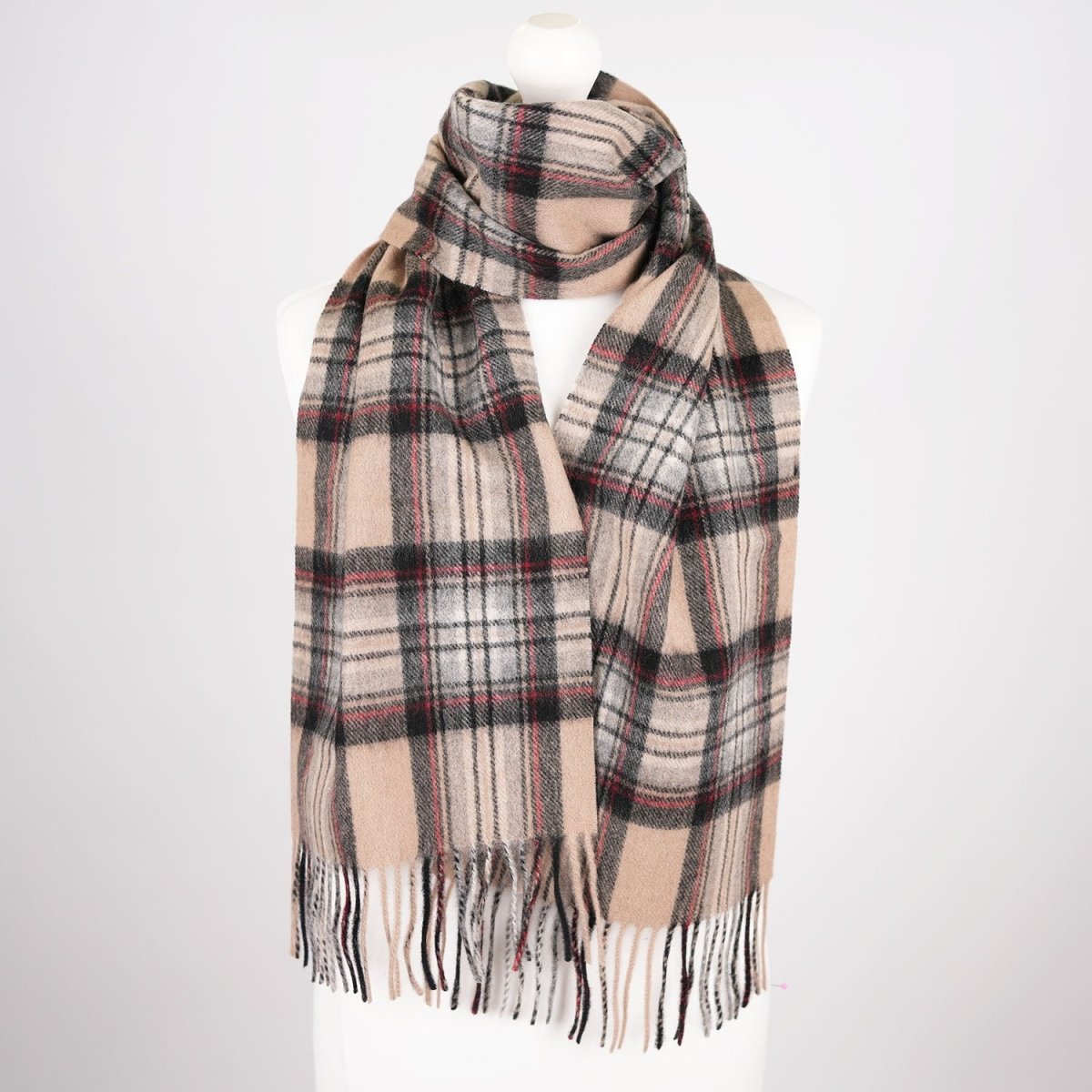 Edinburgh 100% Lambswool Scarf – Premium Soft Wool Wrap - Stewart Camel - Heritage Of Scotland -