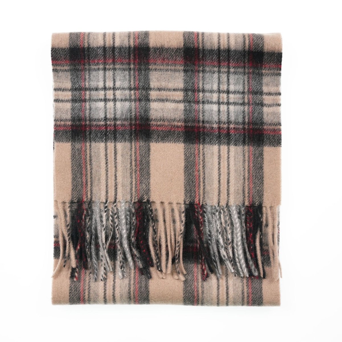 Edinburgh 100% Lambswool Scarf – Premium Soft Wool Wrap - Stewart Camel - Heritage Of Scotland -