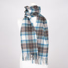 Edinburgh 100% Lambswool Scarf – Premium Soft Wool Wrap - Stewart Muted Blue - Heritage Of Scotland -