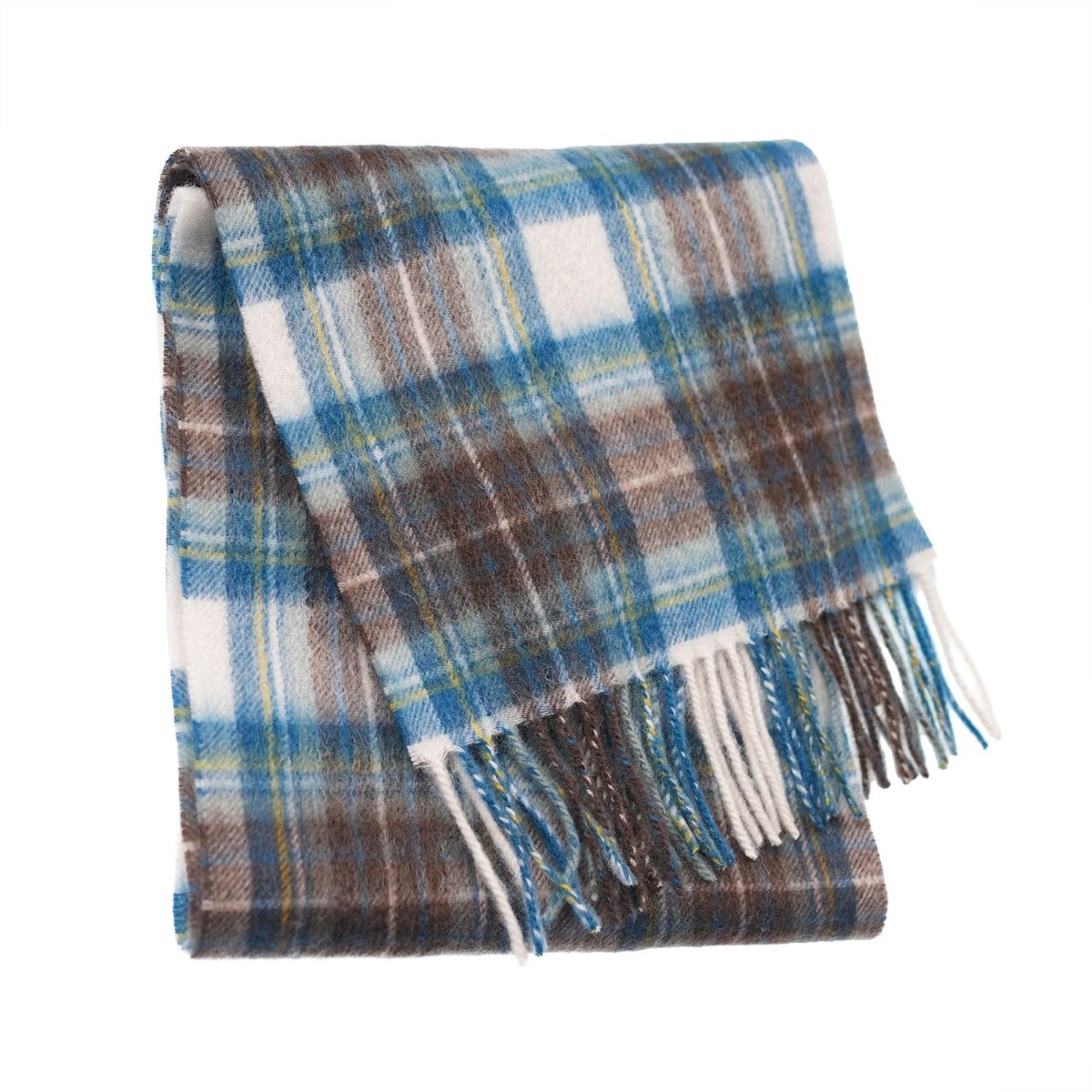 Edinburgh 100% Lambswool Scarf – Premium Soft Wool Wrap - Stewart Muted Blue - Heritage Of Scotland -