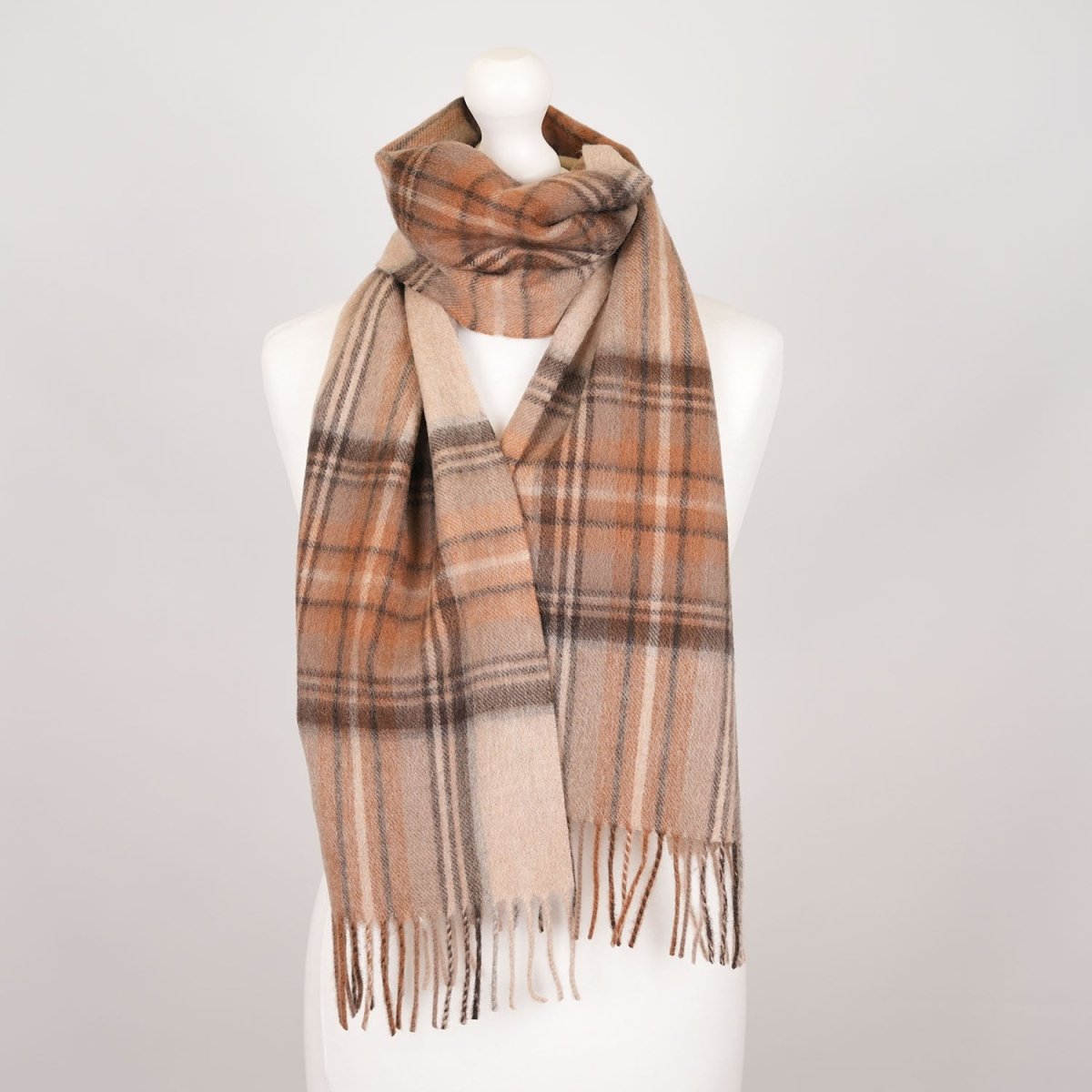 Edinburgh 100% Lambswool Scarf – Premium Soft Wool Wrap - Stewart Natural Dress - Heritage Of Scotland -