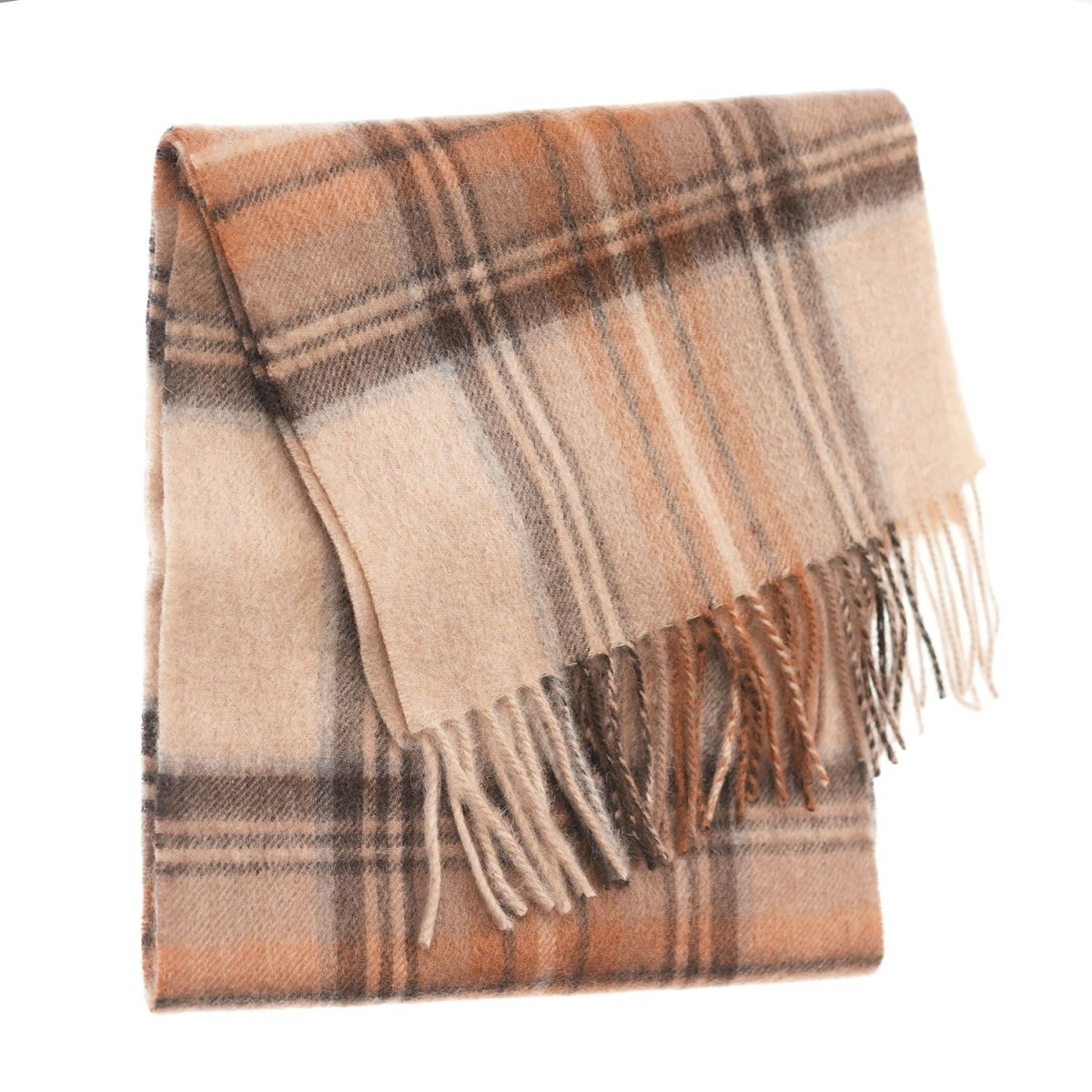 Edinburgh 100% Lambswool Scarf – Premium Soft Wool Wrap - Stewart Natural Dress - Heritage Of Scotland -