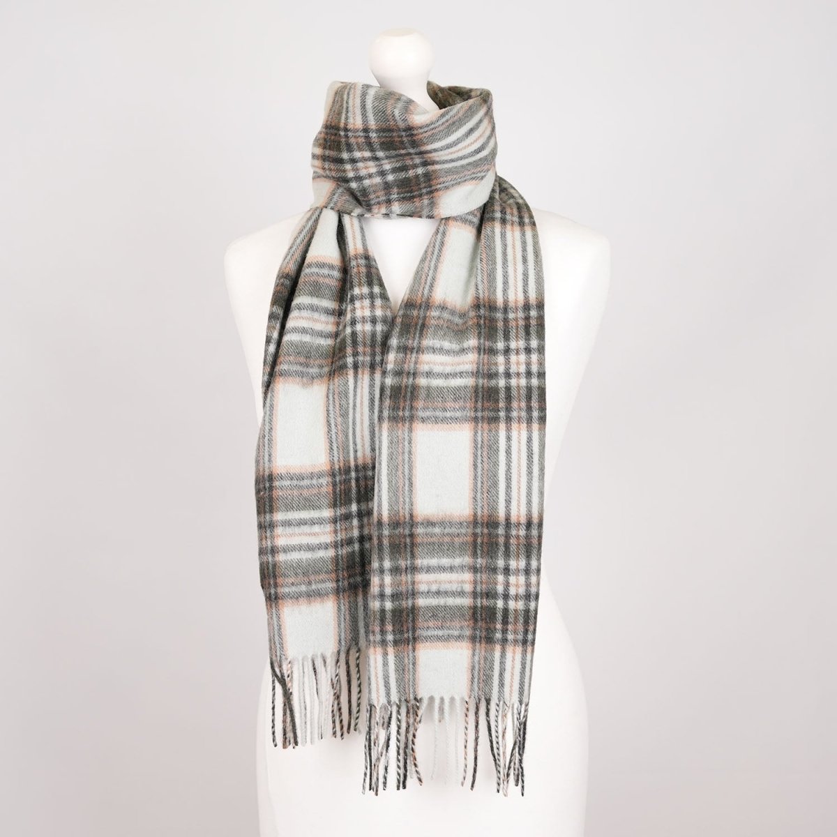Edinburgh 100% Lambswool Scarf – Premium Soft Wool Wrap - Stewart Vintage Duck Egg - Heritage Of Scotland -