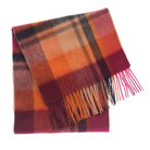 Edinburgh 100% Lambswool Scarf – Premium Soft Wool Wrap - Tartan Scarf Myriad Check - Spice/Magenta - Heritage Of Scotland -
