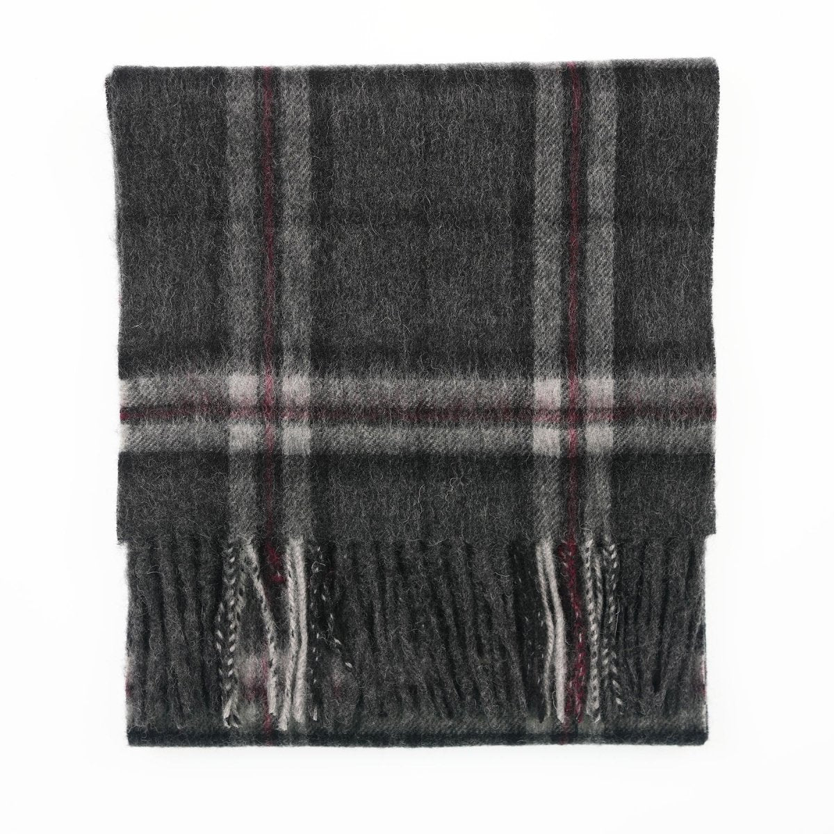 Edinburgh 100% Lambswool Scarf – Premium Soft Wool Wrap - Thomson Charcoal - Heritage Of Scotland -