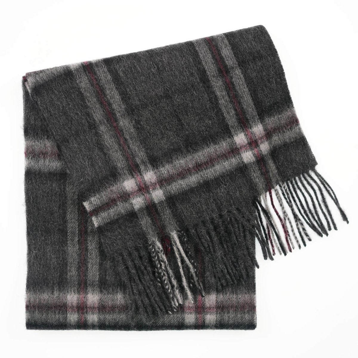 Edinburgh 100% Lambswool Scarf – Premium Soft Wool Wrap - Thomson Charcoal - Heritage Of Scotland -