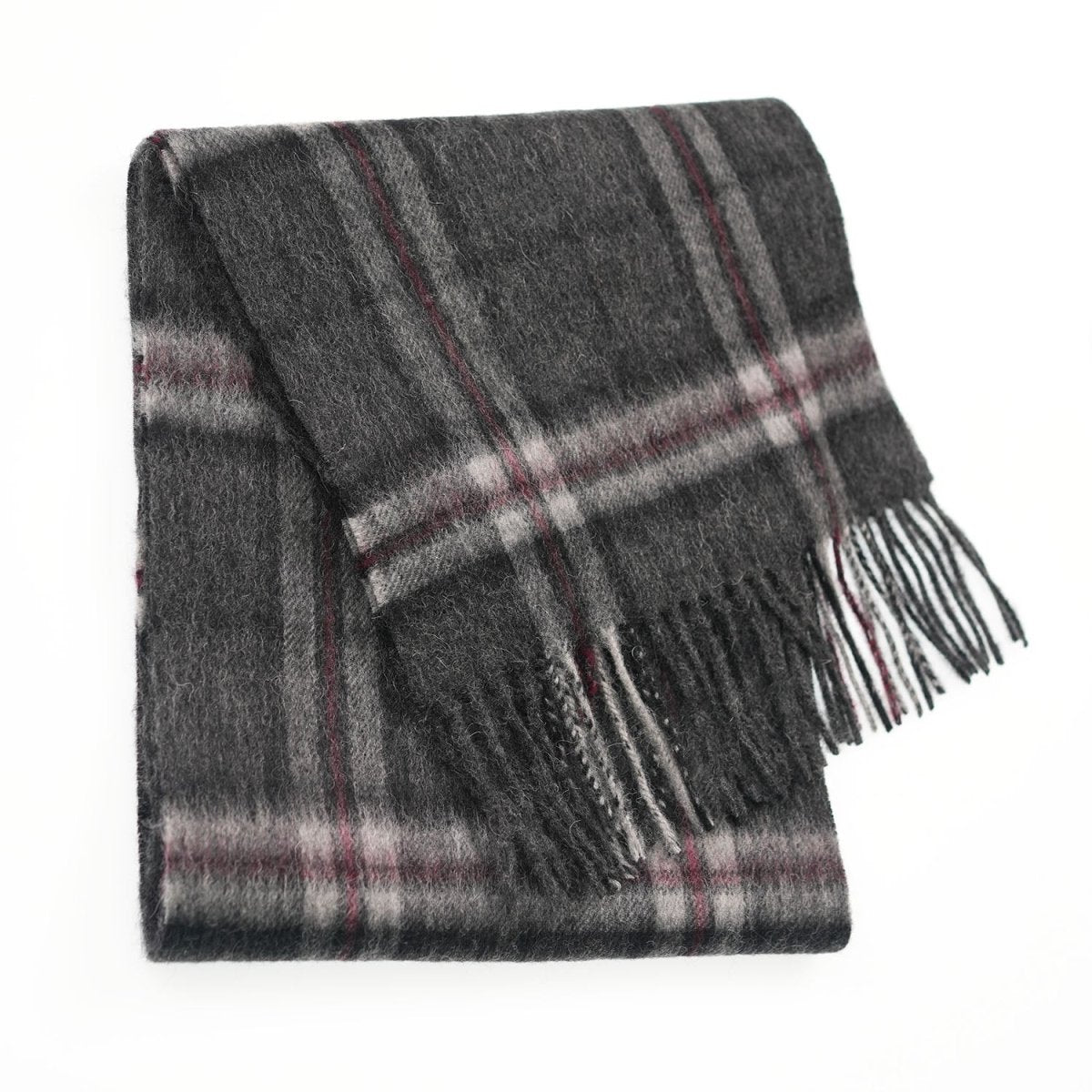 Edinburgh 100% Lambswool Scarf – Premium Soft Wool Wrap - Thomson Charcoal - Heritage Of Scotland -