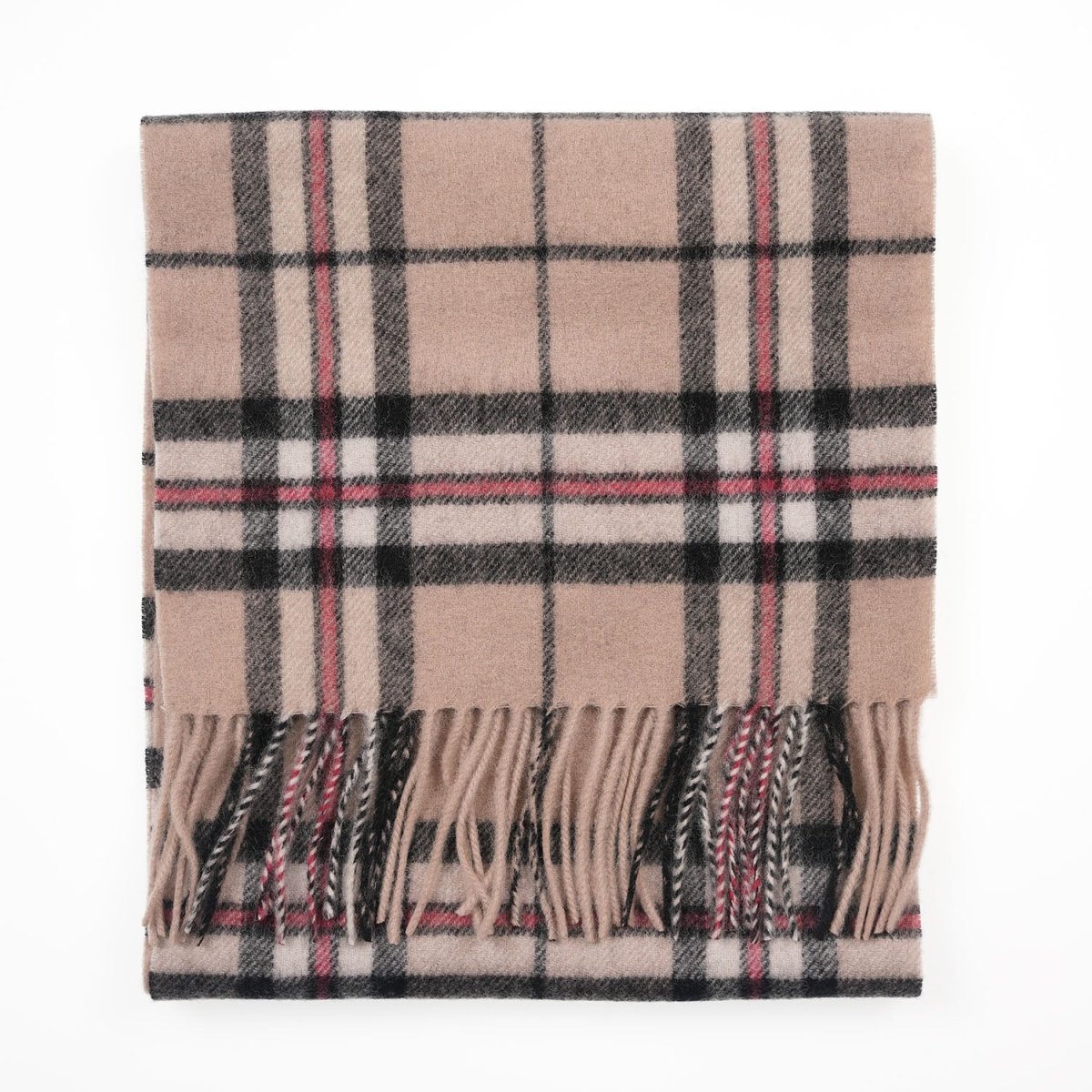 Edinburgh 100% Lambswool Scarf – Premium Soft Wool Wrap - Thomson Light Beige - Heritage Of Scotland -