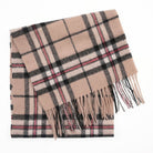 Edinburgh 100% Lambswool Scarf – Premium Soft Wool Wrap - Thomson Light Beige - Heritage Of Scotland -