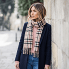 Edinburgh 100% Lambswool Scarf – Premium Soft Wool Wrap - Thomson Light Beige - Heritage Of Scotland -