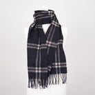Edinburgh 100% Lambswool Scarf – Premium Soft Wool Wrap - Thomson Navy - Heritage Of Scotland -