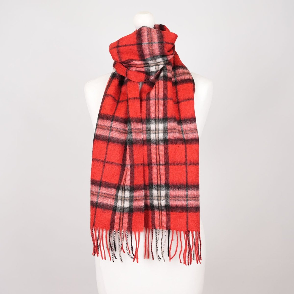 Edinburgh 100% Lambswool Scarf – Premium Soft Wool Wrap - Thomson Red - Heritage Of Scotland -