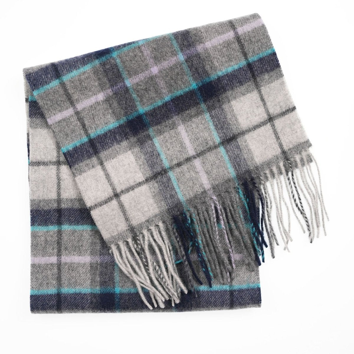 Edinburgh 100% Lambswool Scarf – Premium Soft Wool Wrap - Tweed Tartan Dover and Grey Check - Heritage Of Scotland -