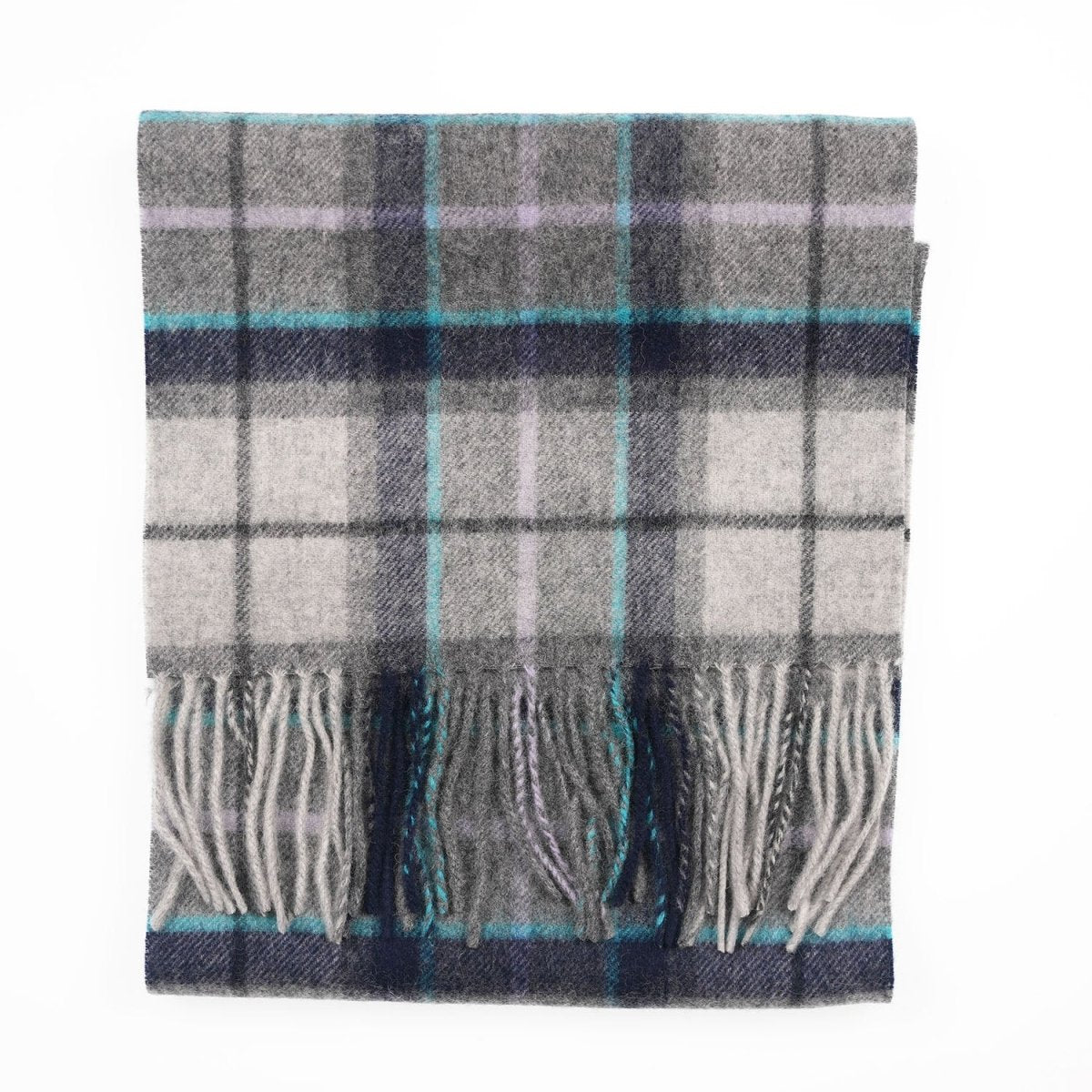 Edinburgh 100% Lambswool Scarf – Premium Soft Wool Wrap - Tweed Tartan Dover and Grey Check - Heritage Of Scotland -