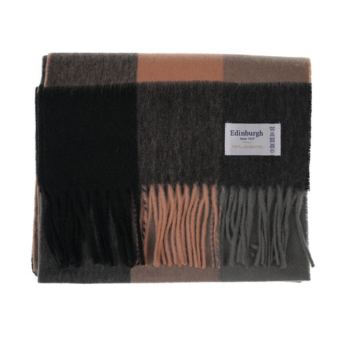 Edinburgh 100% Lambswool Tartan Scarf 3 Square Camel Mix 3 Square Camel Mix - Heritage Of Scotland - 3 SQUARE CAMEL MIX