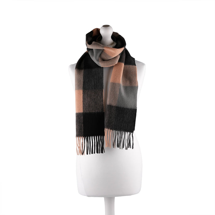 Edinburgh 100% Lambswool Tartan Scarf 3 Square Camel Mix 3 Square Camel Mix - Heritage Of Scotland - 3 SQUARE CAMEL MIX