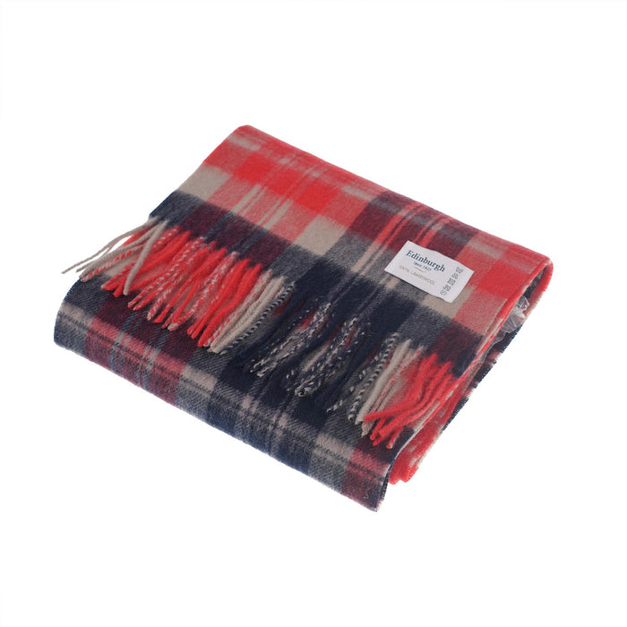 Edinburgh 100% Lambswool Tartan Scarf Macdonald Coral Mix - Heritage Of Scotland - MACDONALD CORAL MIX