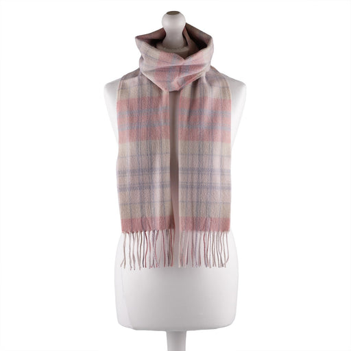 Edinburgh 100% Lambswool Tartan Scarf Macdonald White Mix - Heritage Of Scotland - MACDONALD WHITE MIX
