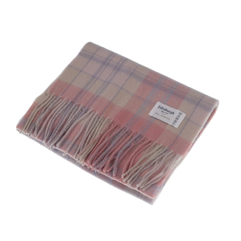 Edinburgh 100% Lambswool Tartan Scarf Macdonald White Mix - Heritage Of Scotland - MACDONALD WHITE MIX