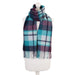Edinburgh 100% Lambswool Tartan Scarf Myriad Check - Aqua/Navy/Bordeaux - Heritage Of Scotland - Myriad Check - Aqua/Navy/Bordeaux
