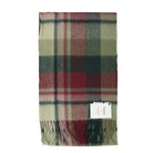 Edinburgh 100% Lambswool Tartan Scarf Myriad Check - Khaki/Bordeaux - Heritage Of Scotland - Myriad Check - Khaki/Bordeaux