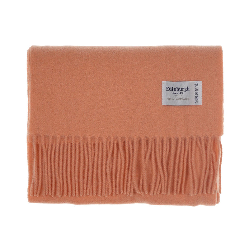 Edinburgh 100% Lambswool Tartan Scarf Peach Fuzz - Heritage Of Scotland - Peach Fuzz