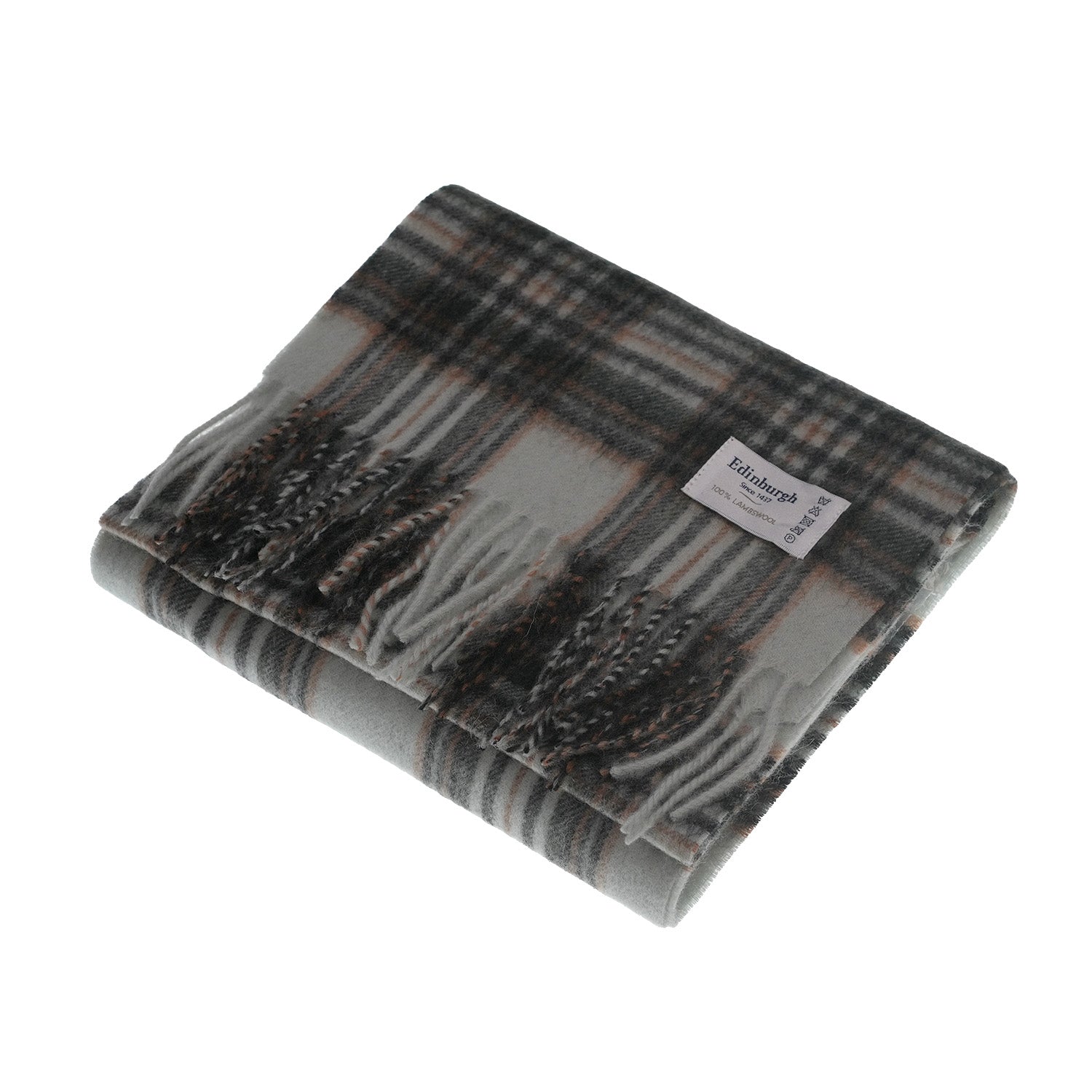 Edinburgh 100% Lambswool Tartan Scarf Royal Stewart Vintage Duck Egg - Heritage Of Scotland - ROYAL STEWART VINTAGE DUCK EGG