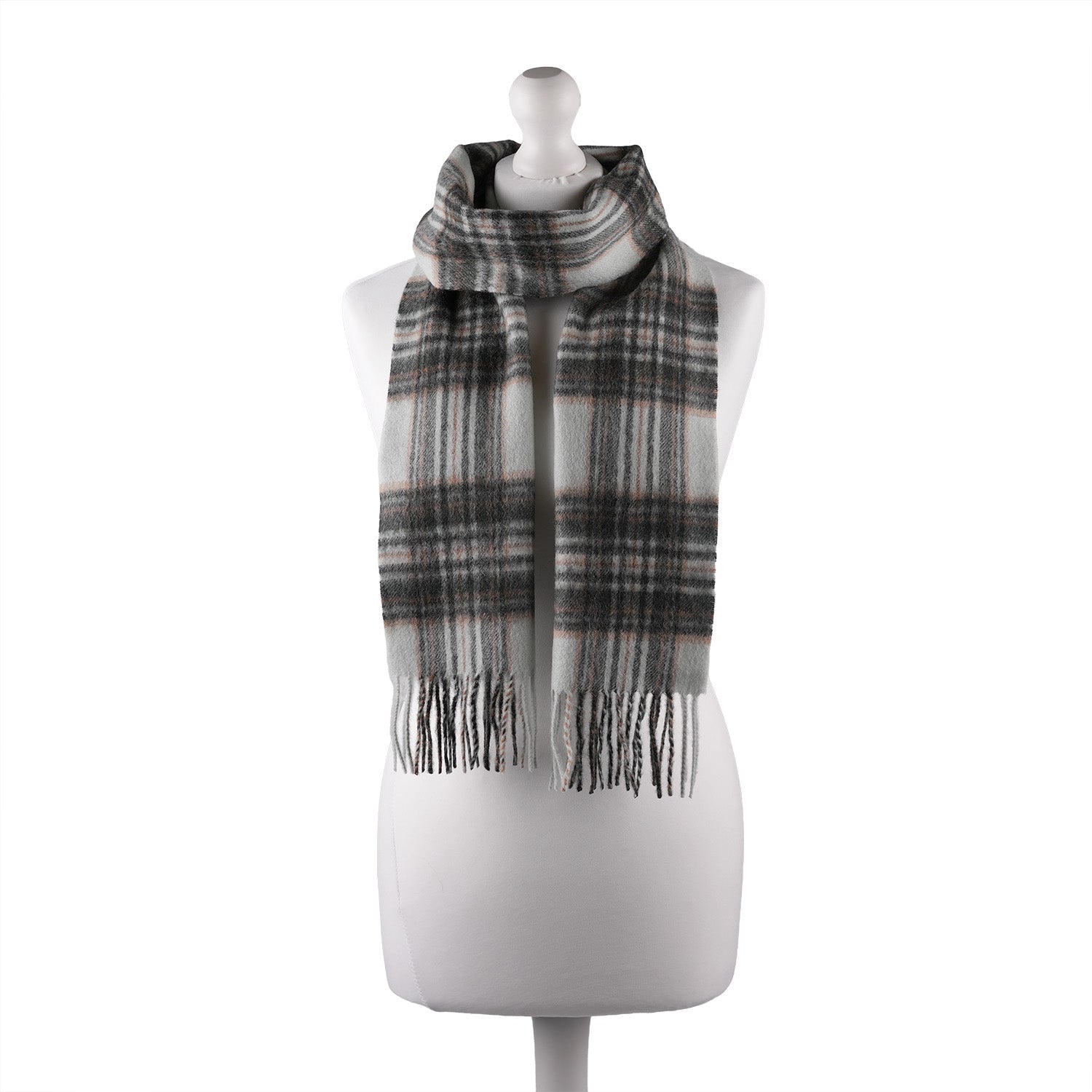 Edinburgh 100% Lambswool Tartan Scarf Royal Stewart Vintage Duck Egg - Heritage Of Scotland - ROYAL STEWART VINTAGE DUCK EGG