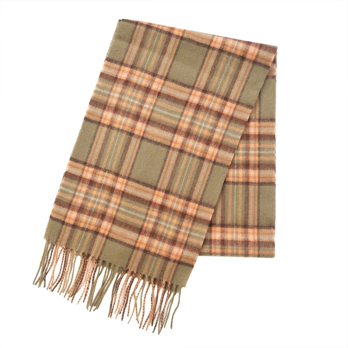 Edinburgh 100% Lambswool Tartan Scarf - Royal Stewart Vintage Green - Heritage Of Scotland -