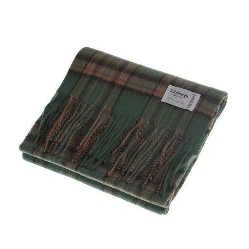 Edinburgh 100% Lambswool Tartan Scarf Royal Stewart Vintage Green - Heritage Of Scotland - ROYAL STEWART VINTAGE GREEN