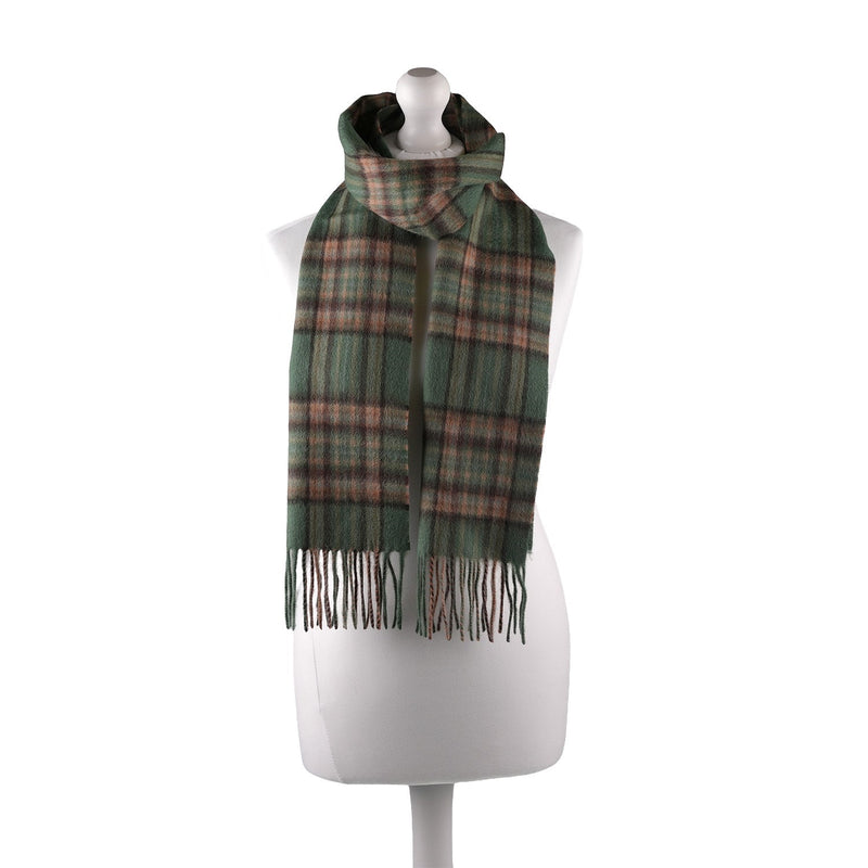 Edinburgh 100% Lambswool Tartan Scarf Royal Stewart Vintage Green - Heritage Of Scotland - ROYAL STEWART VINTAGE GREEN