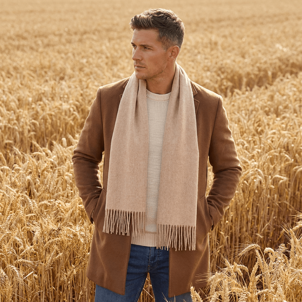 Edinburgh 100% Lambswool Wide Scarf - Premium Soft Wool Wrap - Edinburgh 100% Lambswool Wide Scarf – Premium Soft Wool Wrap - Plain Vicuna - Heritage Of Scotland -