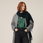 Edinburgh 100% Pure Cashmere Wide Scarf – Luxury Oversized Wrap - Black Watch - Heritage Of Scotland -