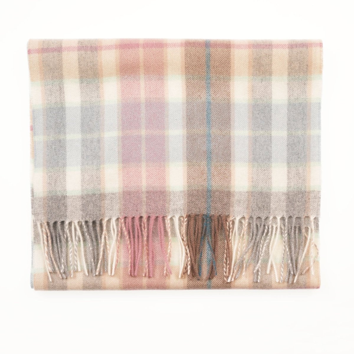 Edinburgh 100% Pure Cashmere Wide Scarf – Luxury Oversized Wrap - Buchanan Mix Grey - Heritage Of Scotland -