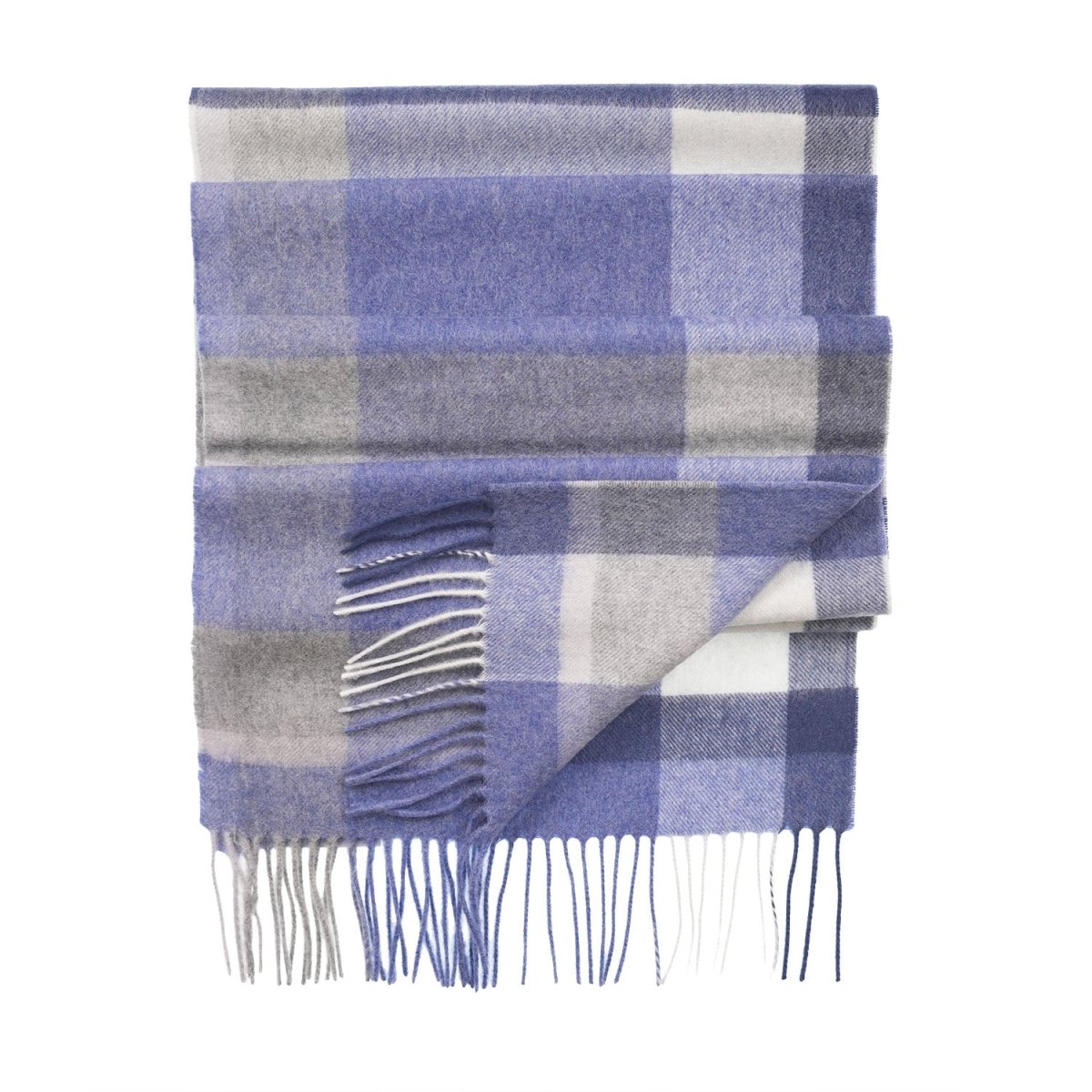 Edinburgh 100% Pure Cashmere Wide Scarf – Luxury Oversized Wrap - Middleton Blue - Heritage Of Scotland -