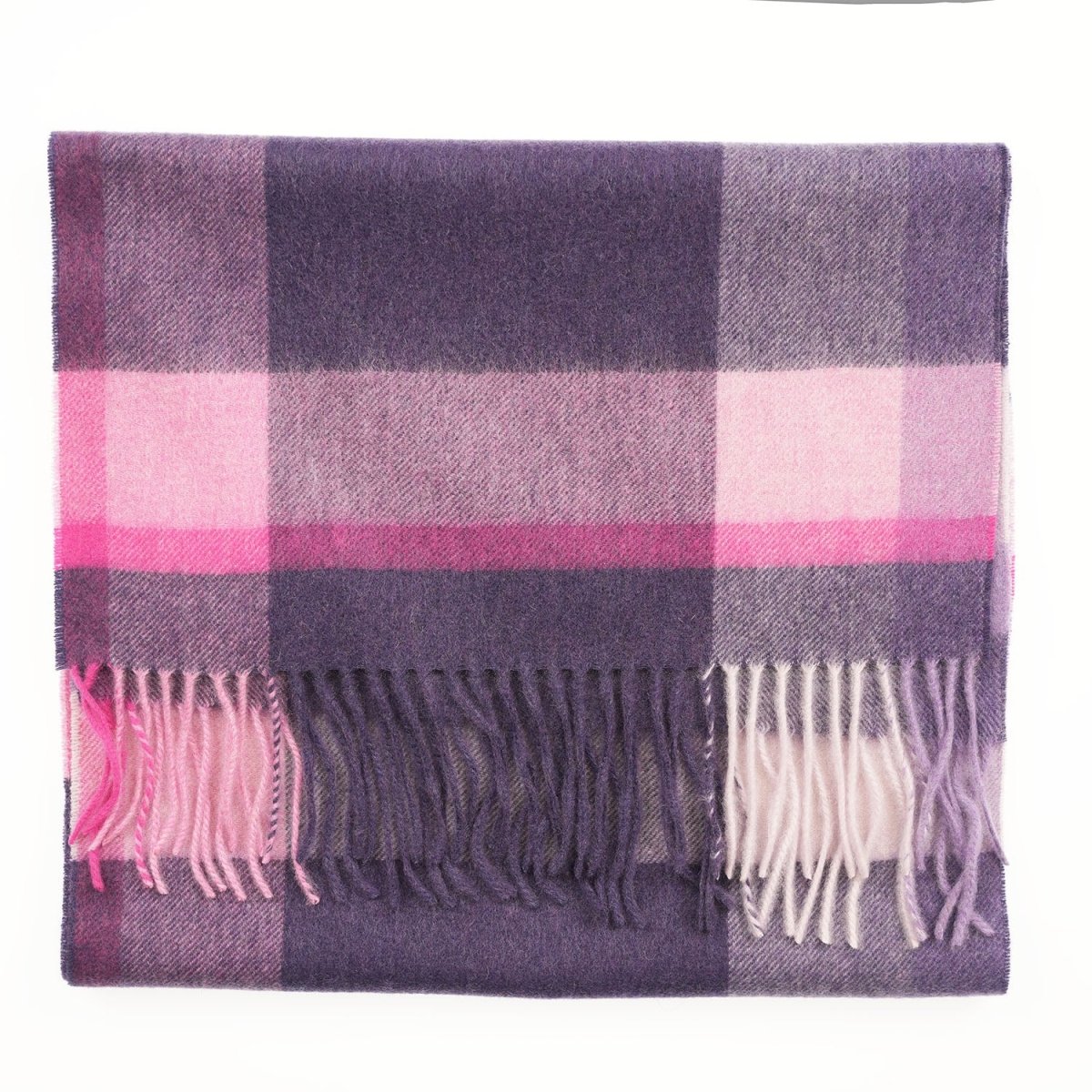 Edinburgh 100% Pure Cashmere Wide Scarf – Luxury Oversized Wrap - Middleton Heather - Heritage Of Scotland -