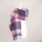 Edinburgh 100% Pure Cashmere Wide Scarf – Luxury Oversized Wrap - Middleton Heather - Heritage Of Scotland -
