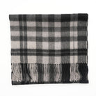 Edinburgh 100% Pure Cashmere Wide Scarf – Luxury Oversized Wrap - Mile Check - Monochrome - Heritage Of Scotland -