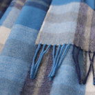 Edinburgh 100% Pure Cashmere Wide Scarf – Luxury Oversized Wrap - Scots Check – Kintyre Blue and Pewter - Heritage Of Scotland -