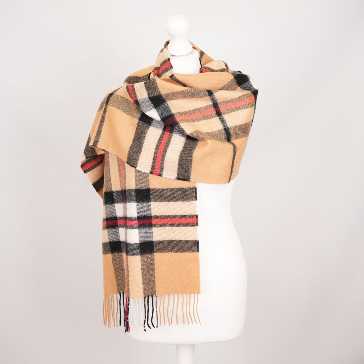 Edinburgh 100% Pure Cashmere Wide Scarf – Luxury Oversized Wrap - Thomson Camel - Heritage Of Scotland -