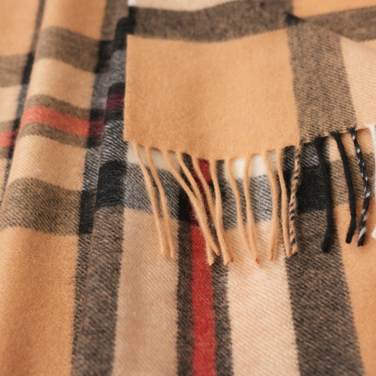 Edinburgh 100% Pure Cashmere Wide Scarf – Luxury Oversized Wrap - Thomson Camel - Heritage Of Scotland -