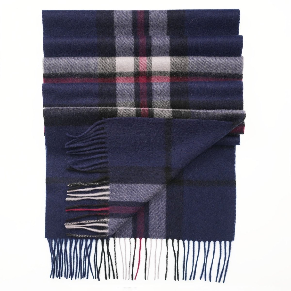 Edinburgh 100% Pure Cashmere Wide Scarf – Luxury Oversized Wrap - Thomson Navy - Heritage Of Scotland -