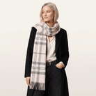 Edinburgh 100% Pure Cashmere Wide Scarf – Luxury Oversized Wrap - Thomson Pink - Heritage Of Scotland -