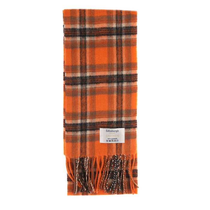 Edinburgh Cashmere Mini Scarf - Heritage Of Scotland - BRIGHT ORANGE STEWART